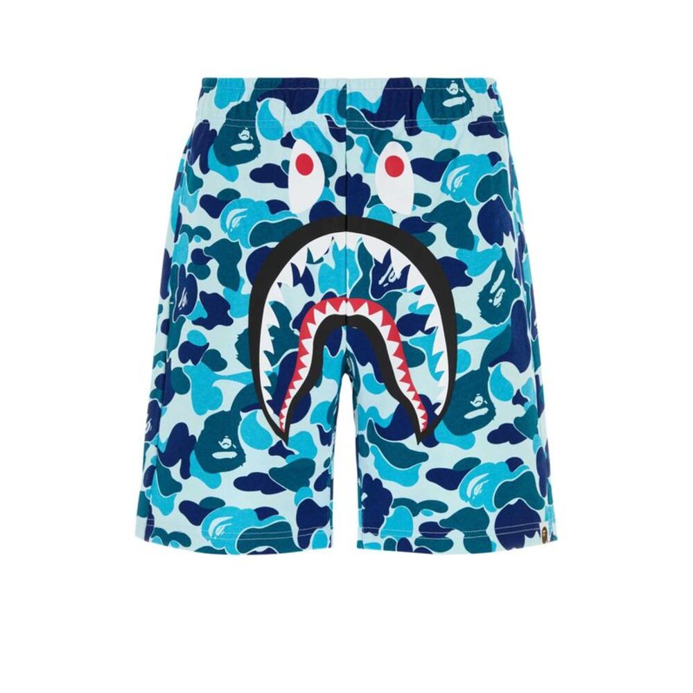 Bape Men Printed Cotton Abc Camo Shark Bermuda Shorts